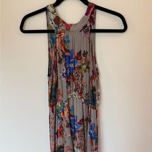 High Neck Floral Sleeveless Dress